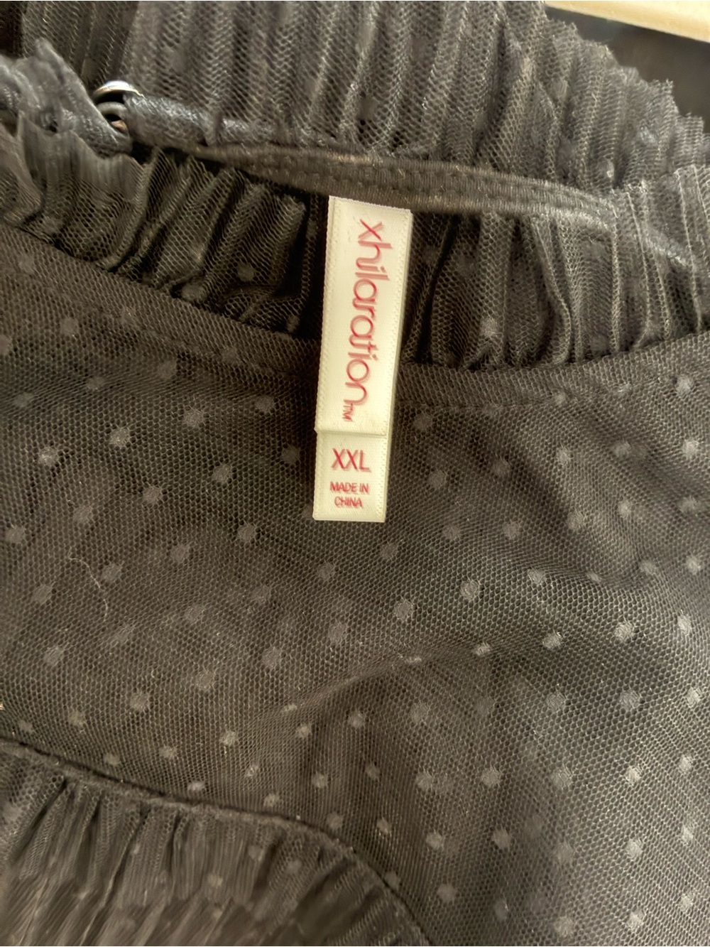 Xhilaration Dress Swiss Dot Bodice Mock Neck Keyhole Back in Black‎ XXL - Picture 3 of 3